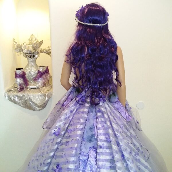 "GRETCHEN" Lavender, Purple & Green Festival Wedding Ballgown Set - Image 3