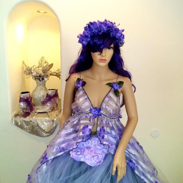 "GRETCHEN" Lavender, Purple & Green Festival Wedding Ballgown Set - Image 2