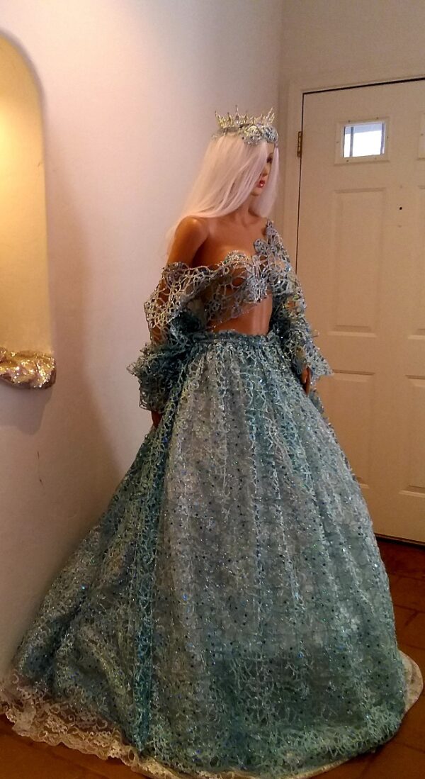 "ANYA" Turquoise Blue & Silver Wedding Ballgown Set - Image 7