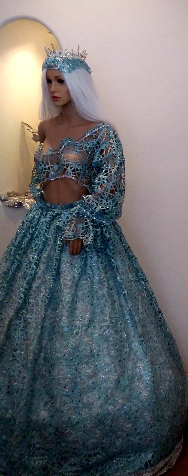 "ANYA" Turquoise Blue & Silver Wedding Ballgown Set - Image 6